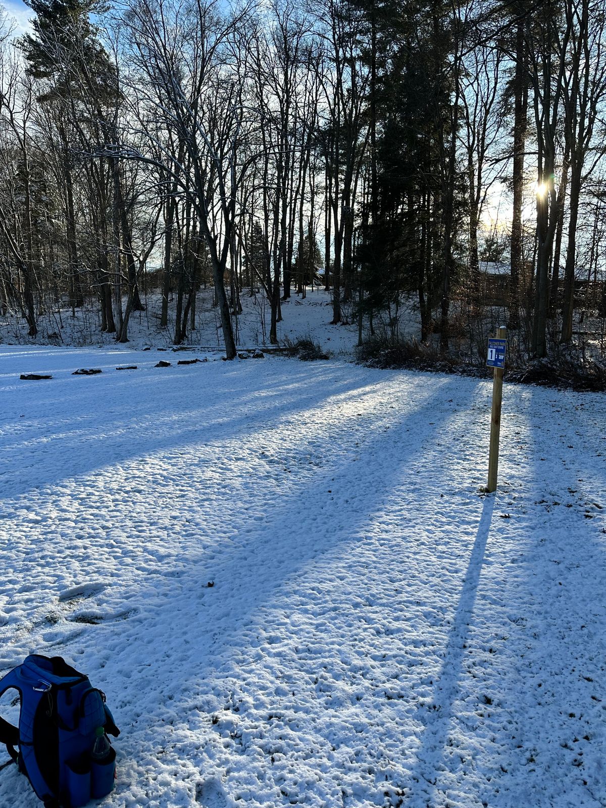 Cold afternoon tee pad for hole 1!