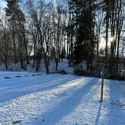 Cold afternoon tee pad for hole 1!