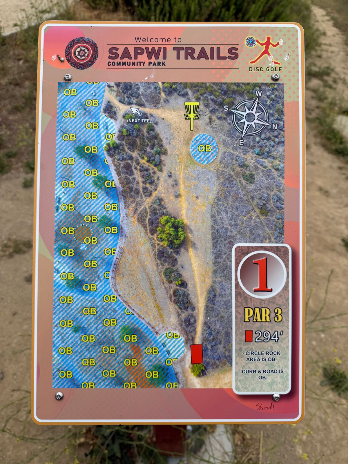 Sign hole 1