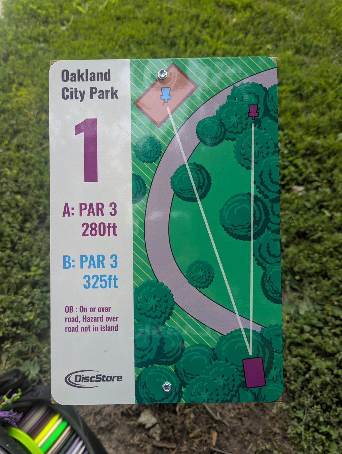 Hole 1 tee sign