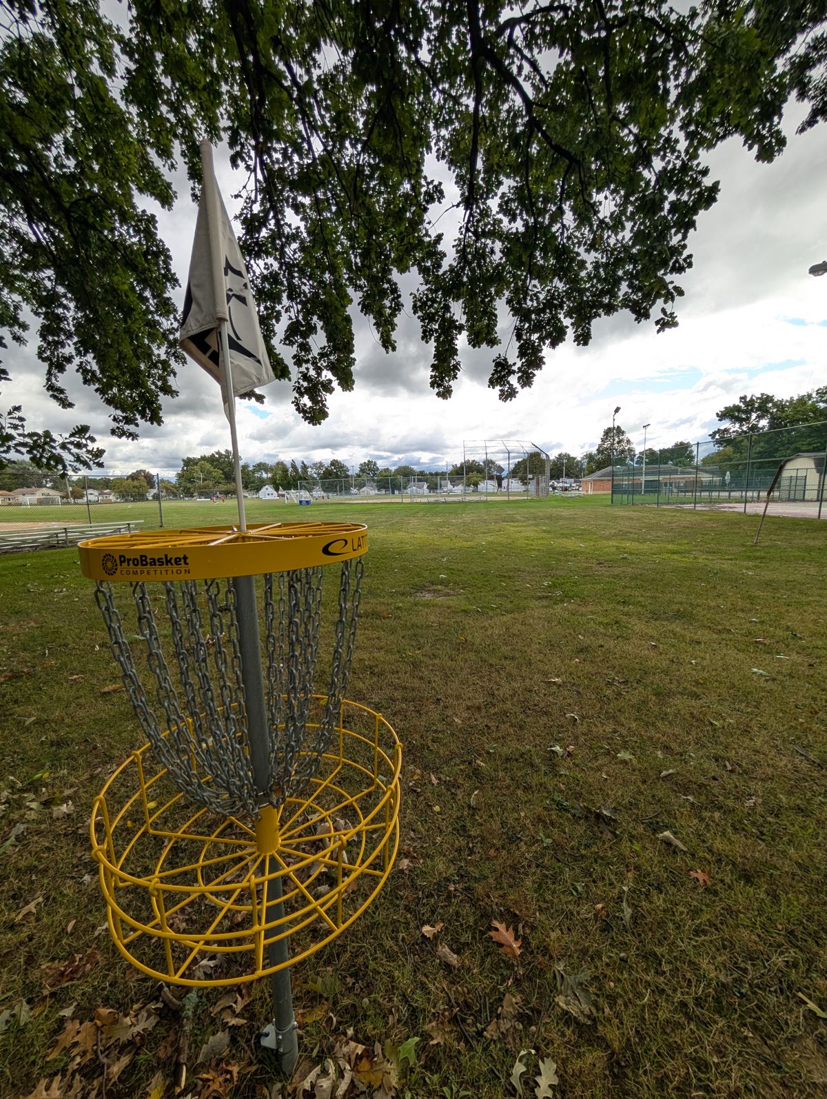 Hole #2 basket back towards tee near bleachers
