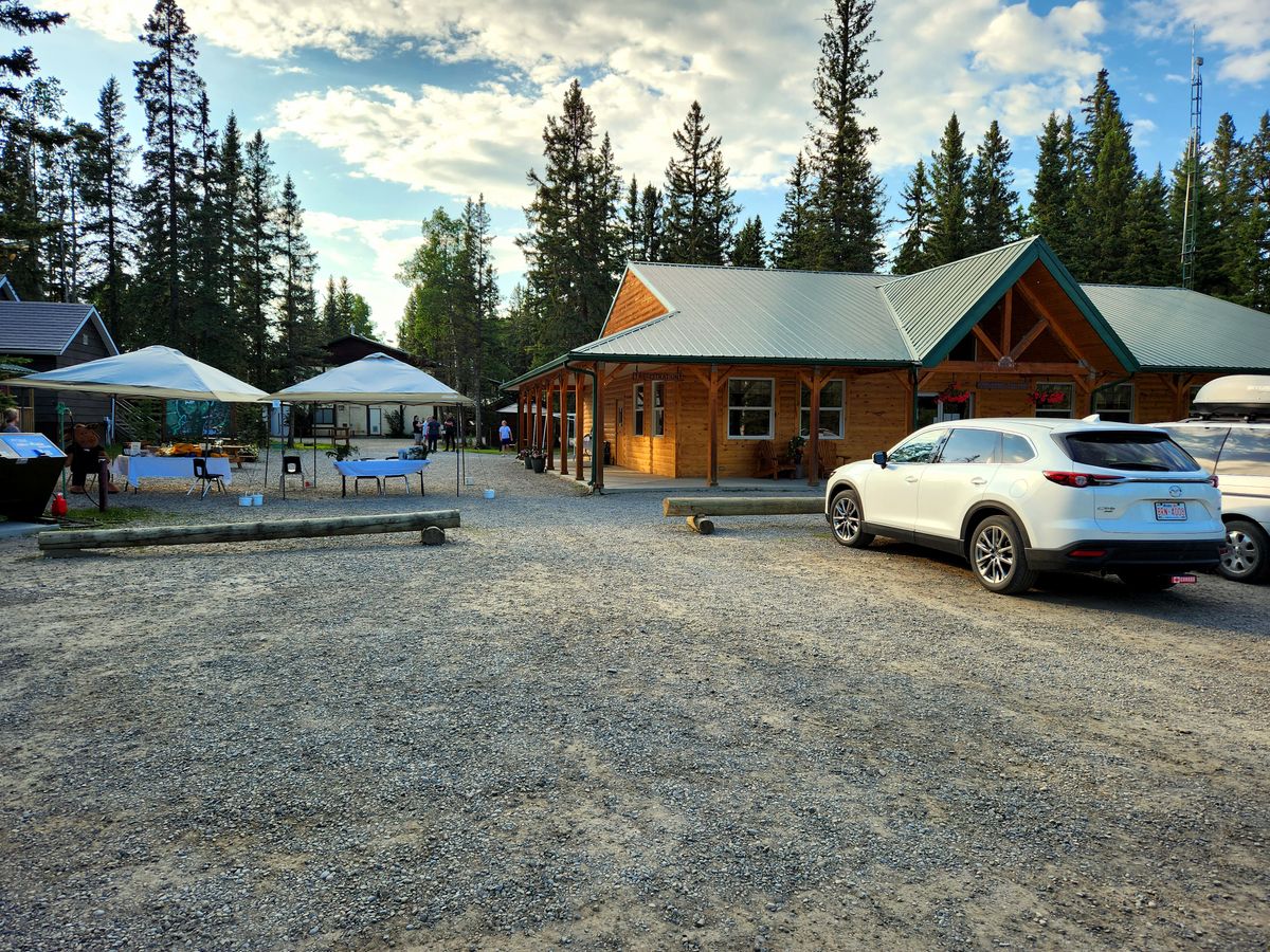 Welcome Center on the right side of the parking lot.