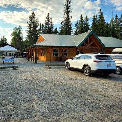 Welcome Center on the right side of the parking lot.