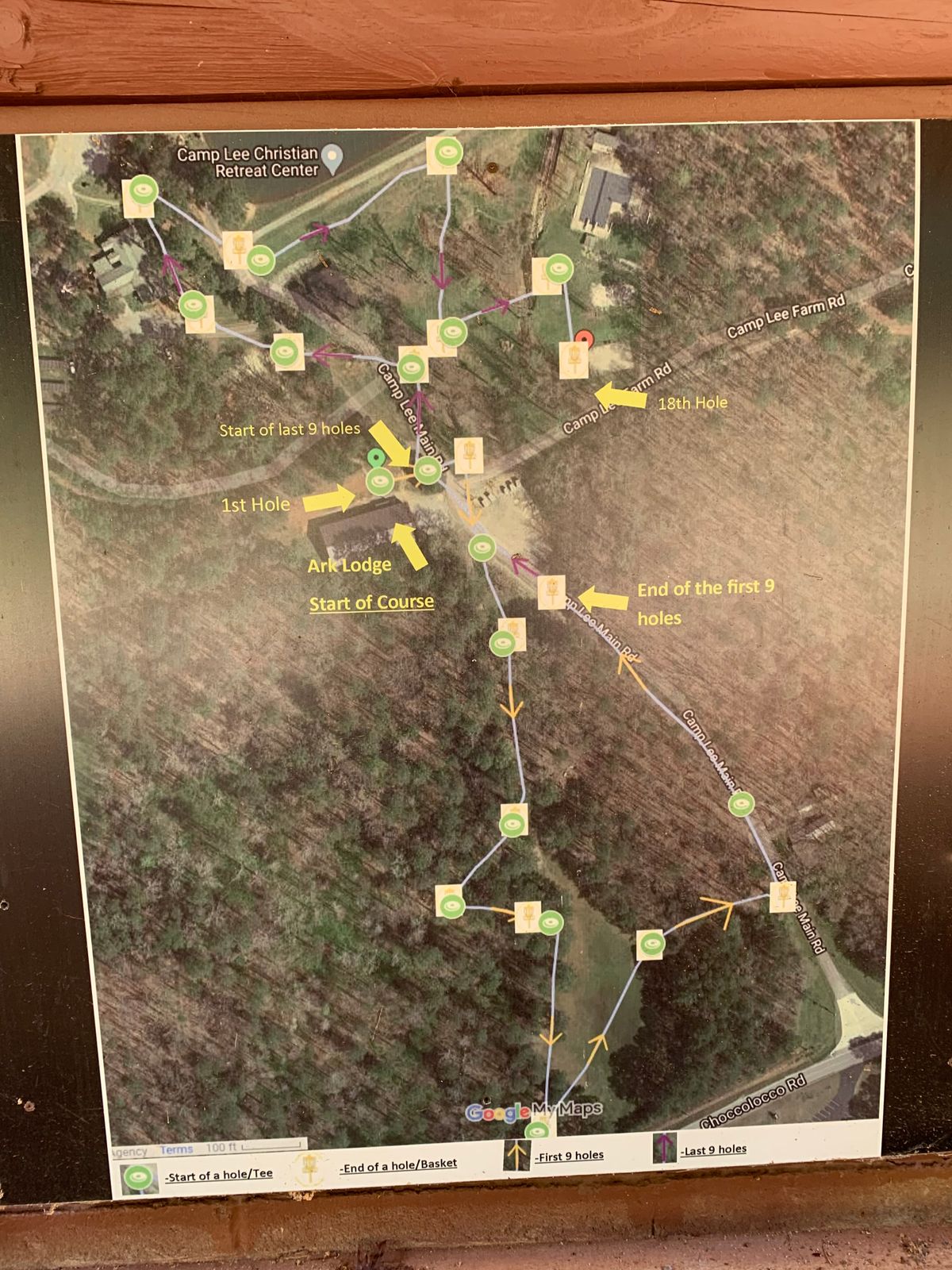 Course map posted by hole 1