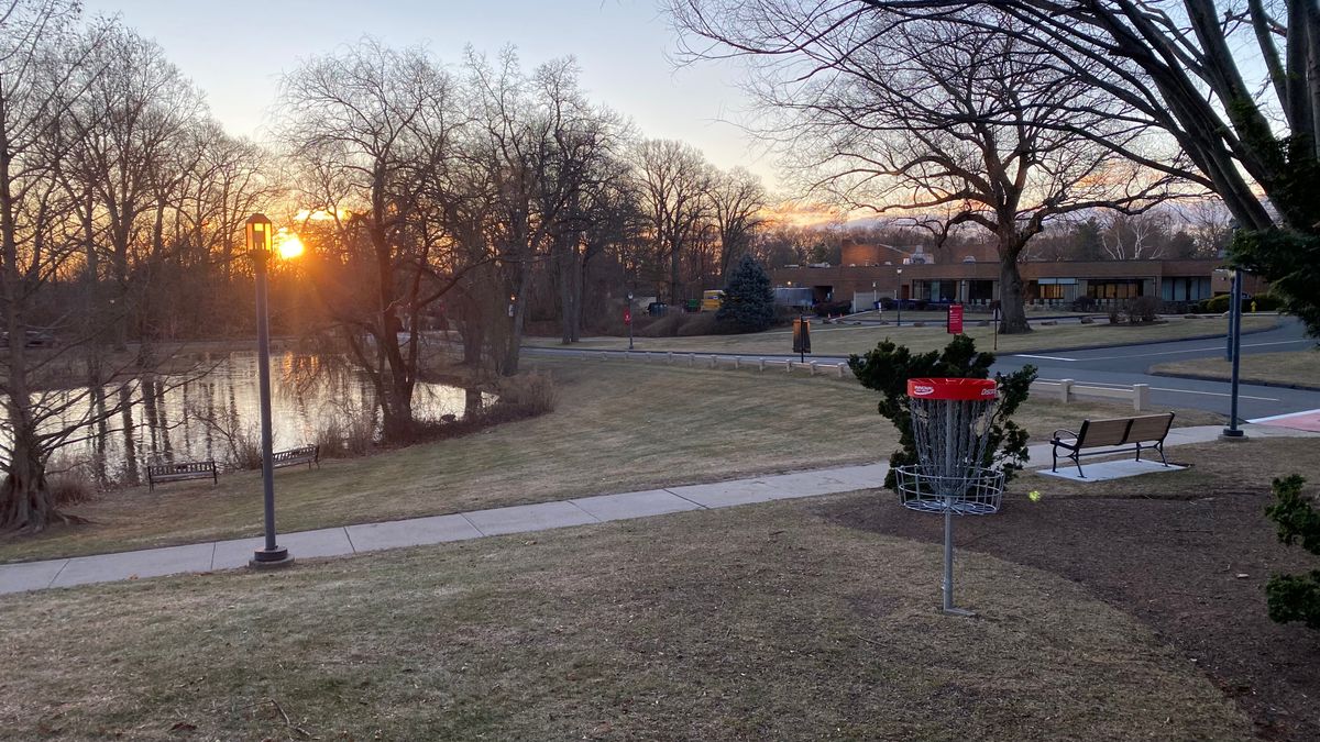 Green of 3 at sunrise