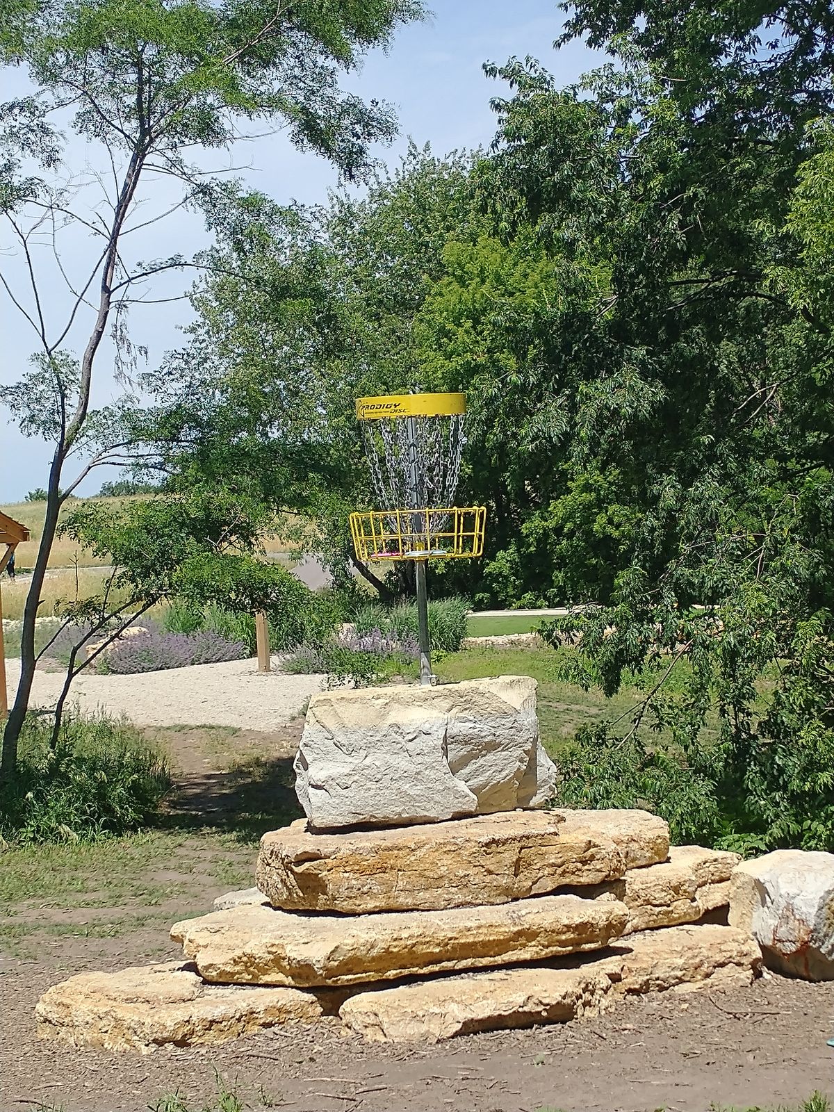 Awesome basket on hole 18 and a great way to end your round.