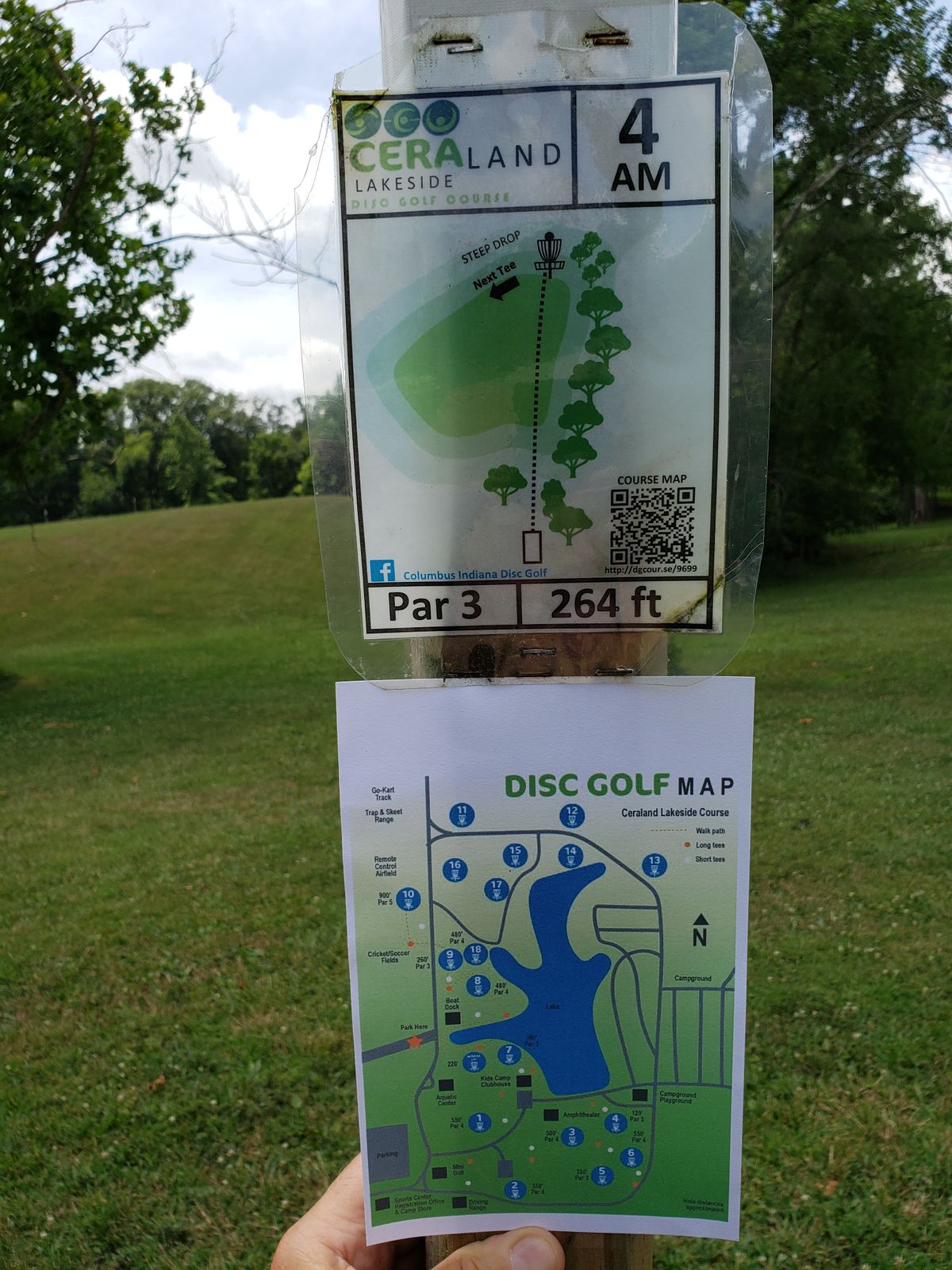 #4 Amateur Tee Sign Post facing Fairway.