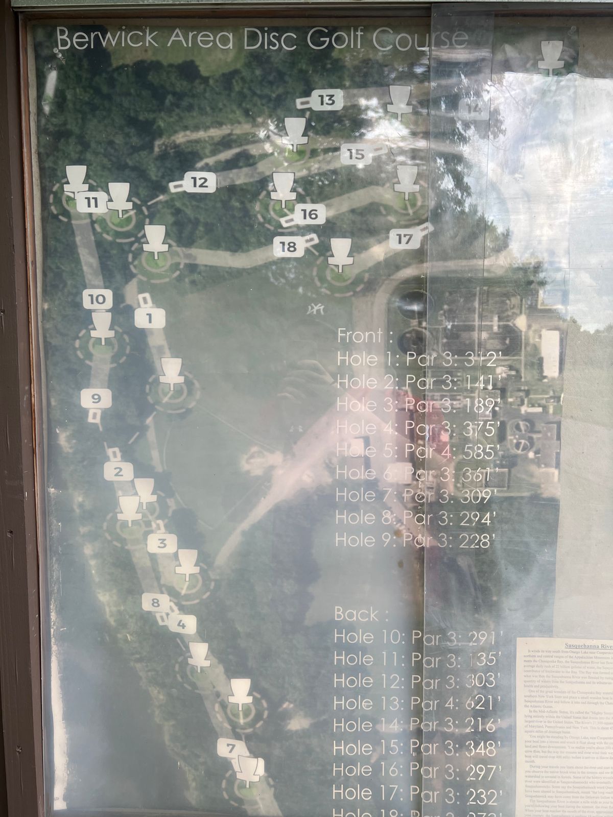 Course layout posted by the 1st hole. Only signage I saw.