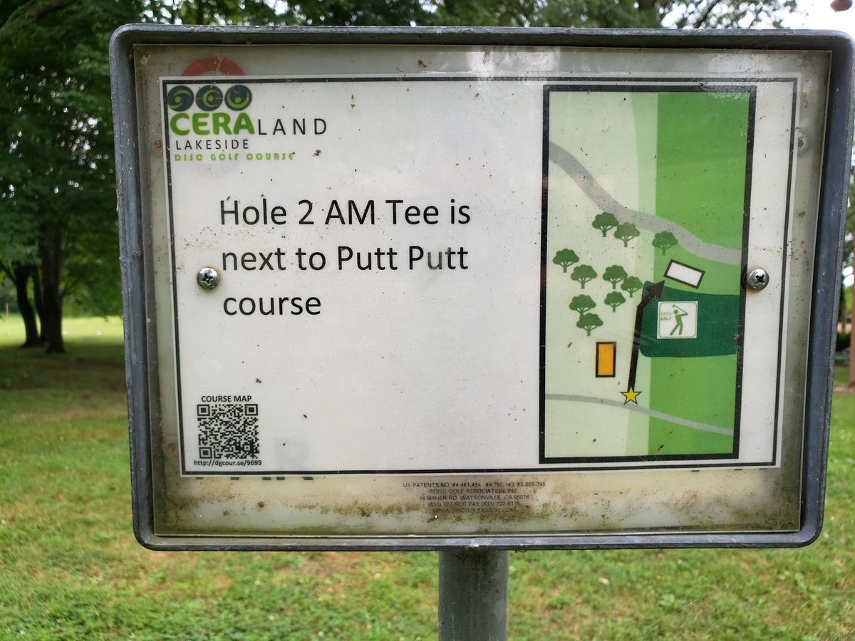 Directional sign to #2 Amateur Tee Box.