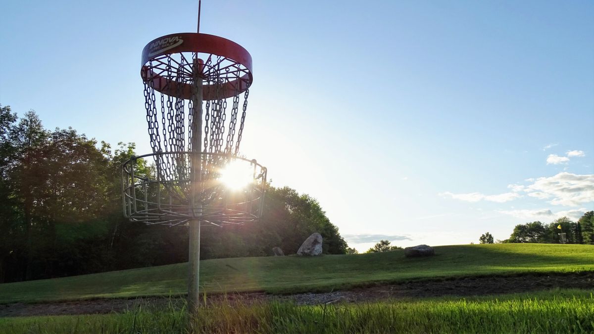 Sun setting behind Hole 15 of the Falcon.