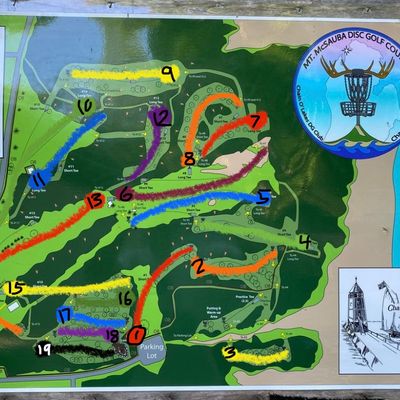 Took the busy map and color charted the long holes so it’s easier to follow