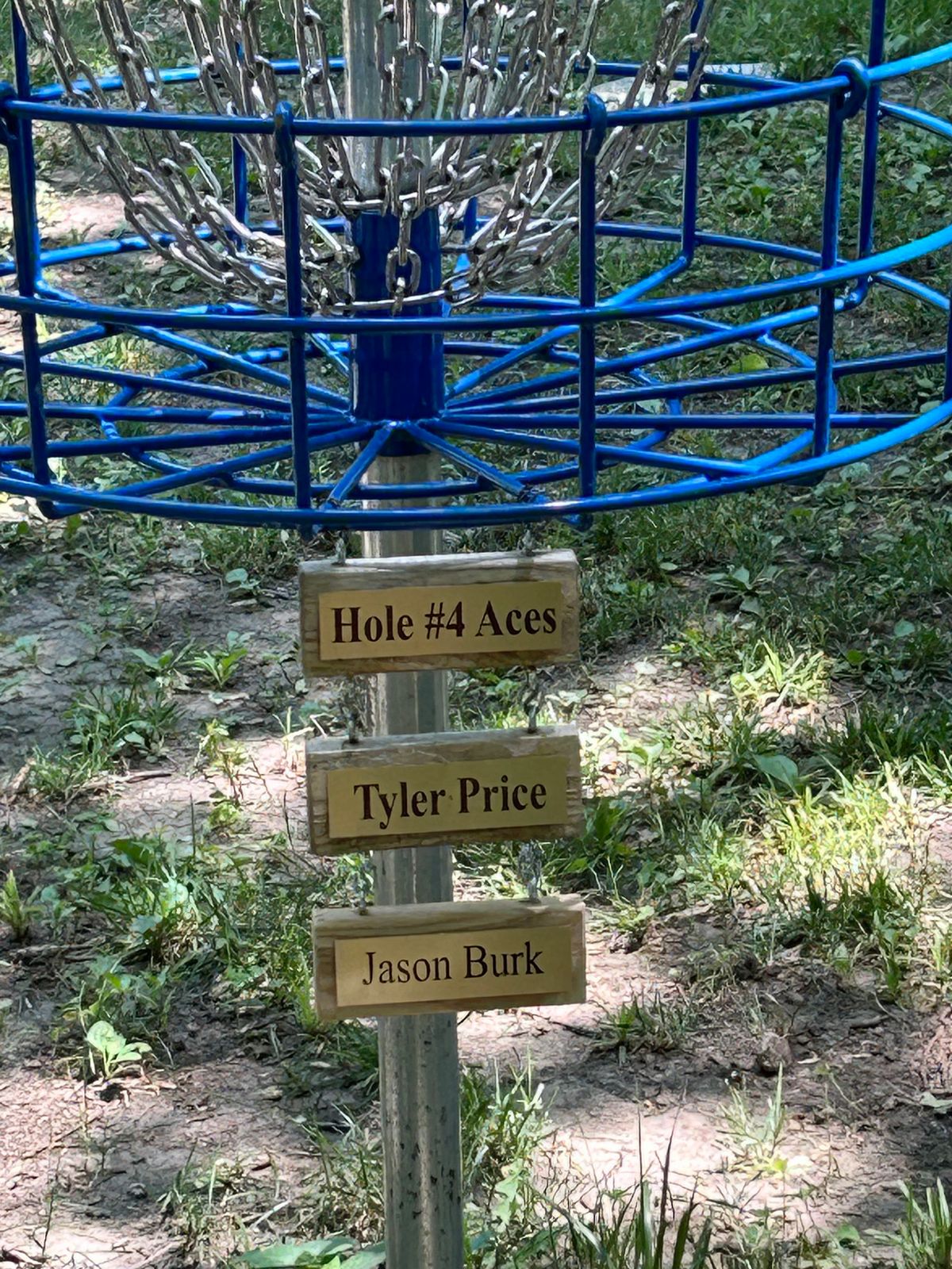 200' Hole #4 Ace plaques for Tyler Price and Jason Burk