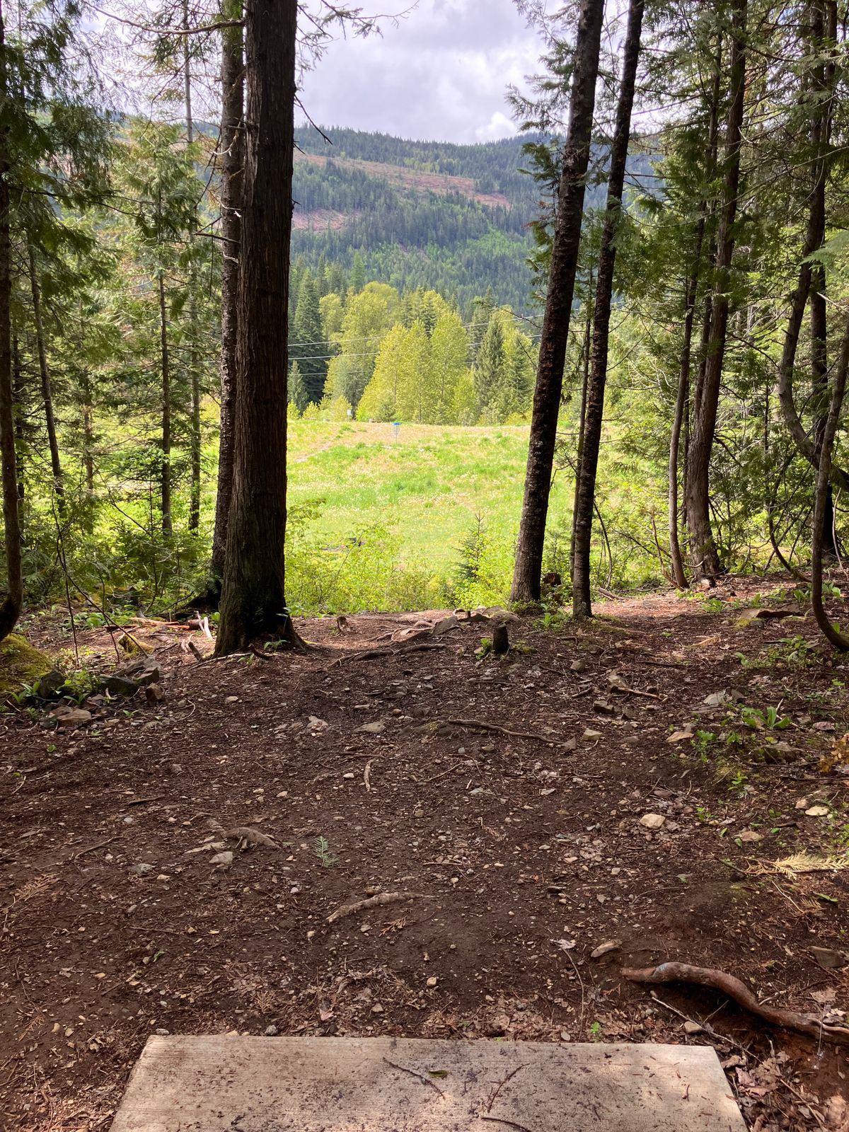 Looking out down to hole three