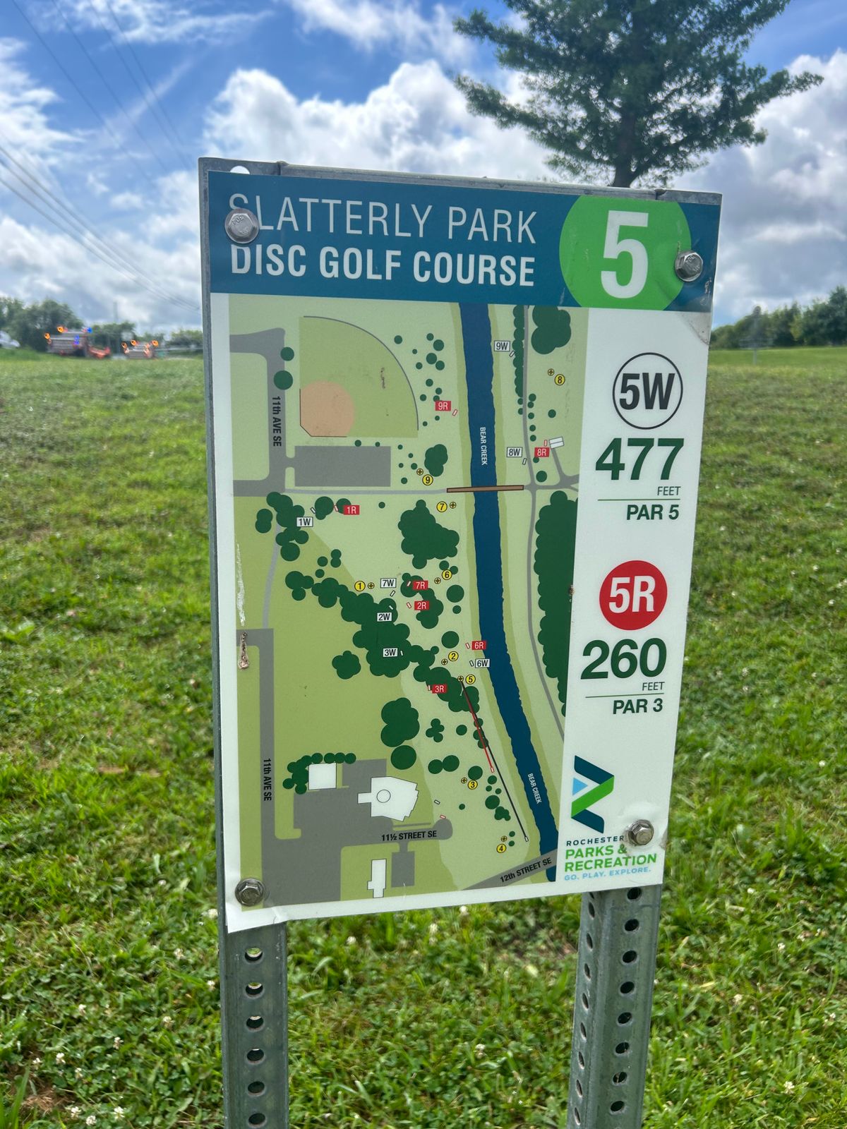 Hole 5 signage