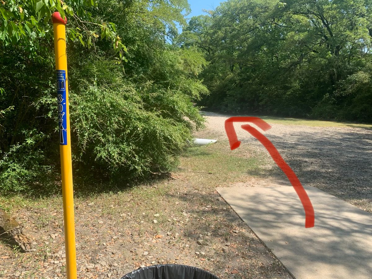 Hole 11. Blue Tee. Basically straight ahead.