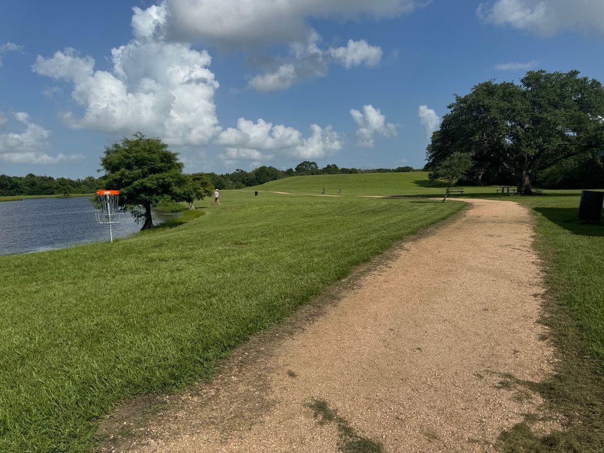 Looking back at hole 8 Tee on the hill.