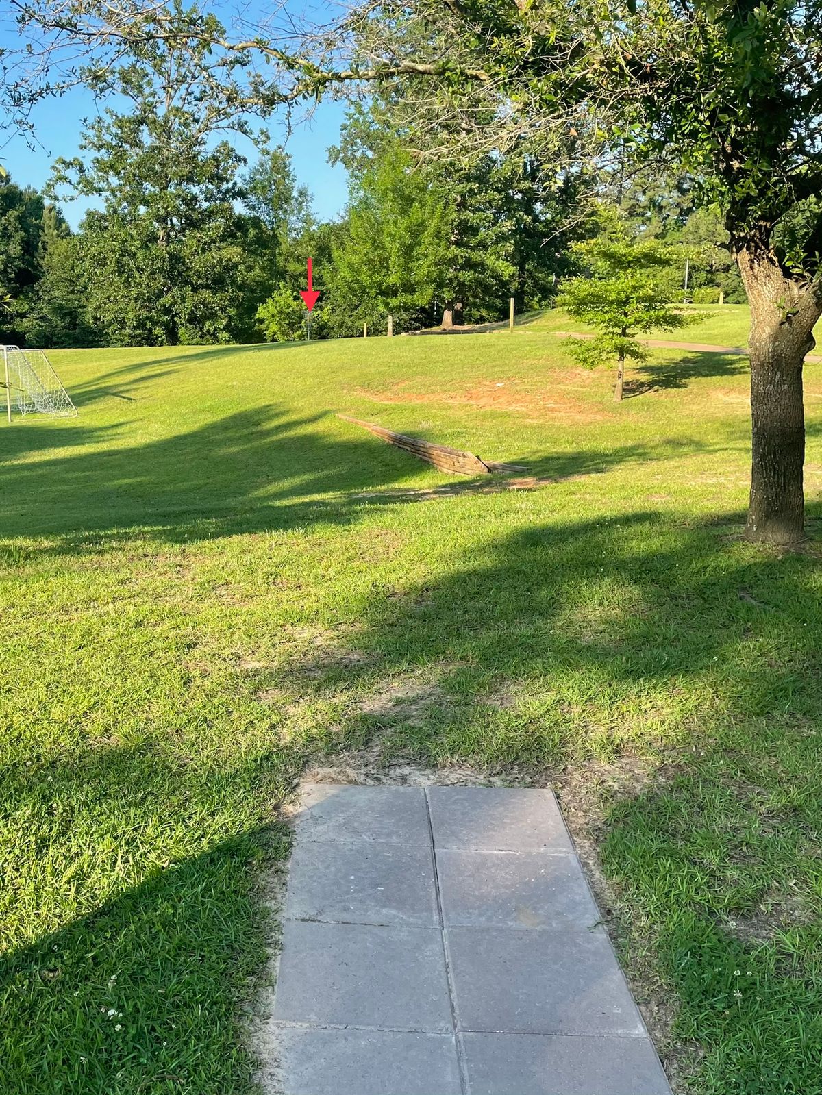Hole 4. Pavement and beyond is OB.