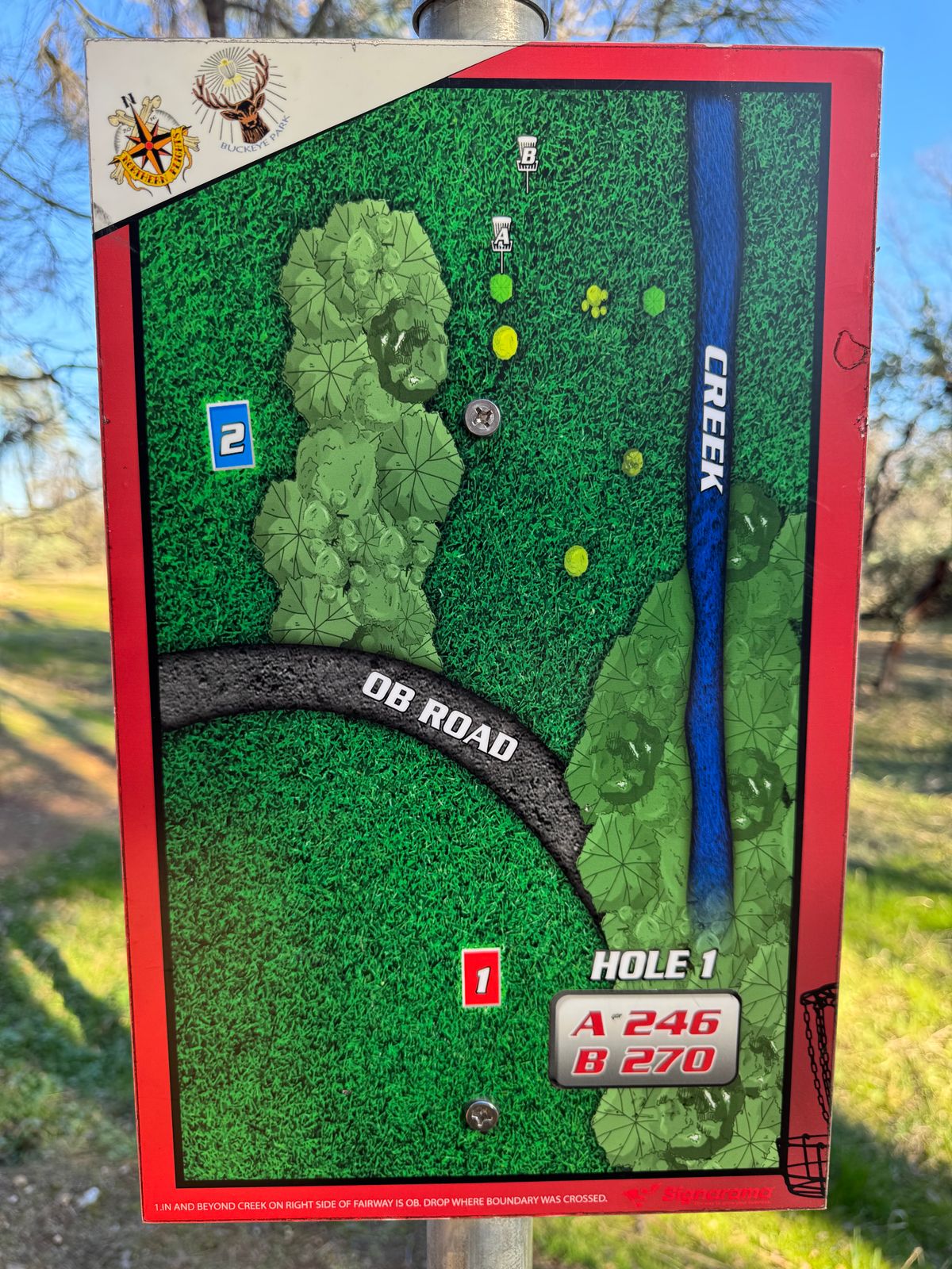 Hole 1 Tee Sign