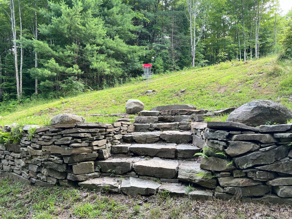 Close up of steps on 6 green
