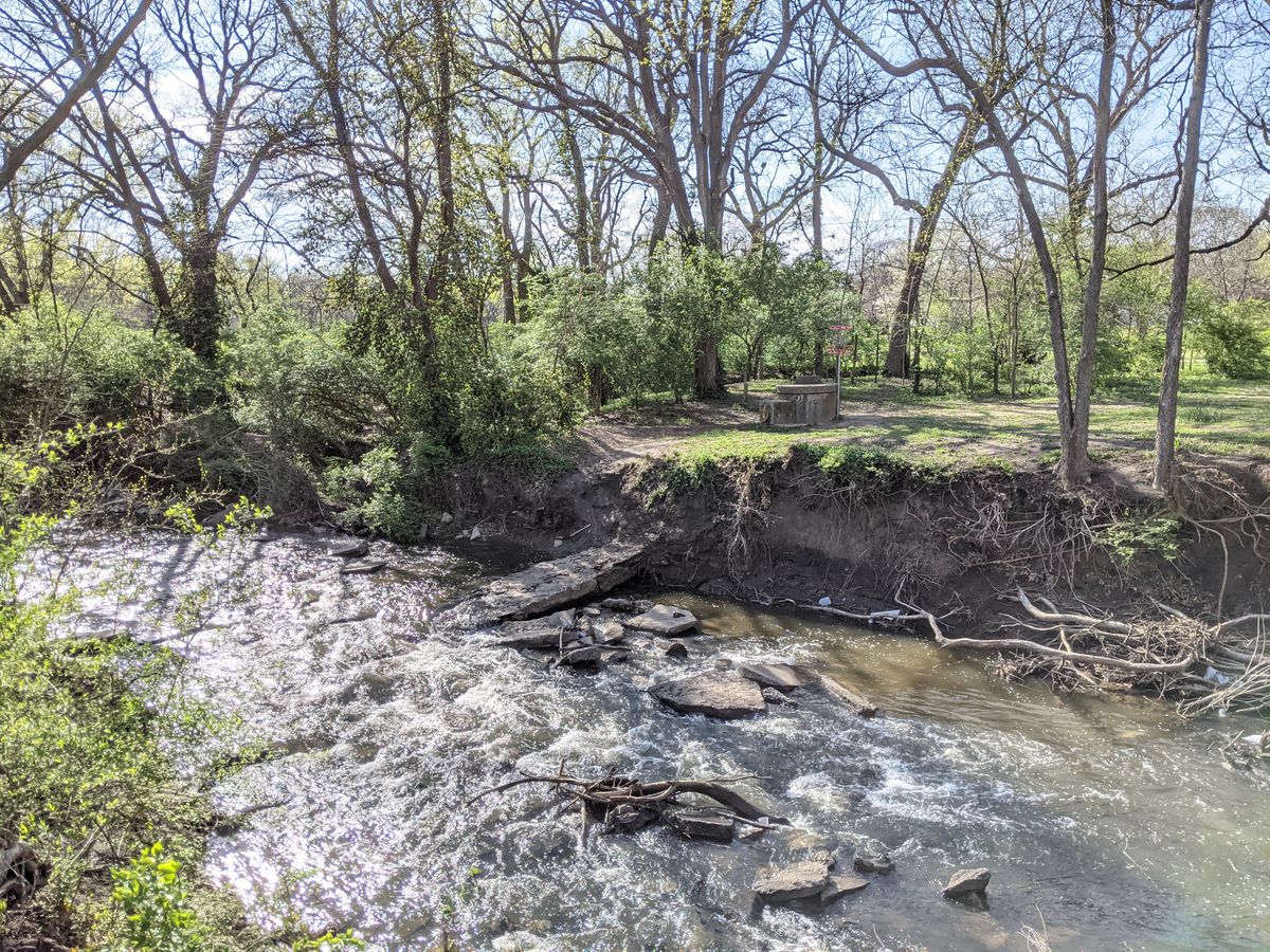 Hole 13 approach over the water. You can walk around to the bridge to cross