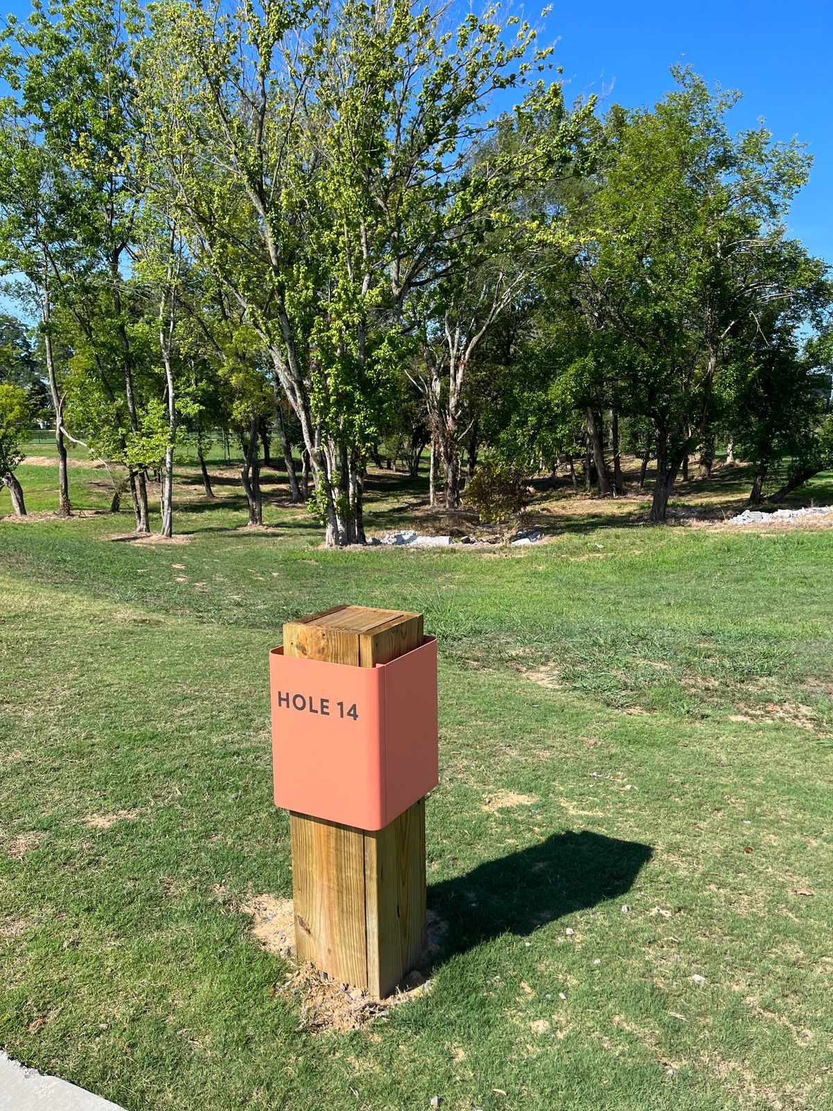 Hole 14: park here. It’s halfway between 1 and 18. Lot 4