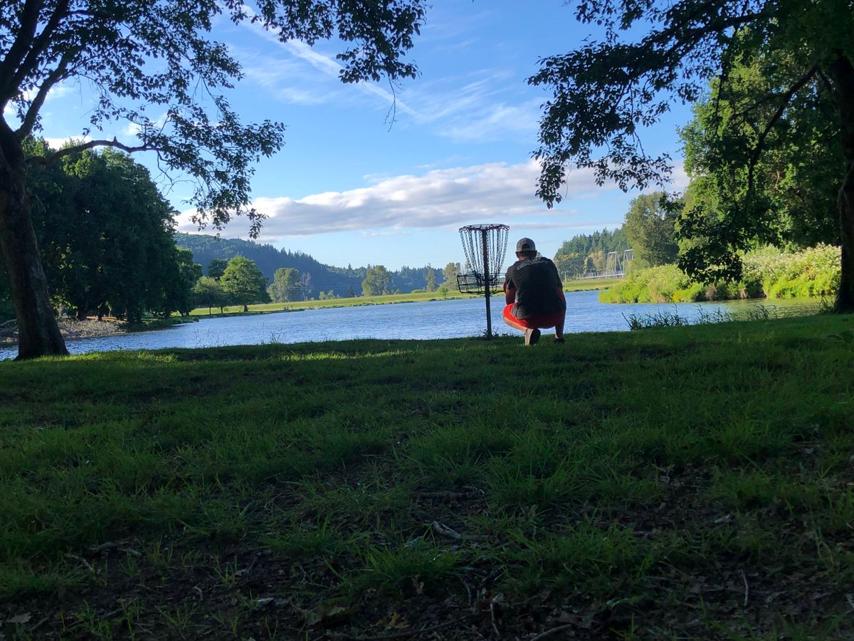 Adam Hammes taking in the park
