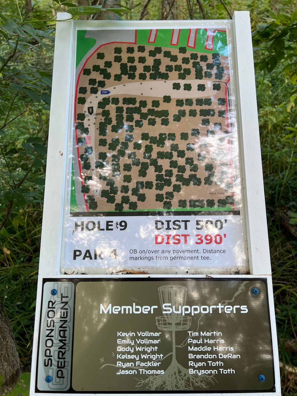 Hole 9 tee sign