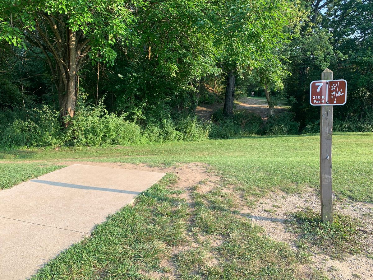 Looking down hole 7’s tight fairway