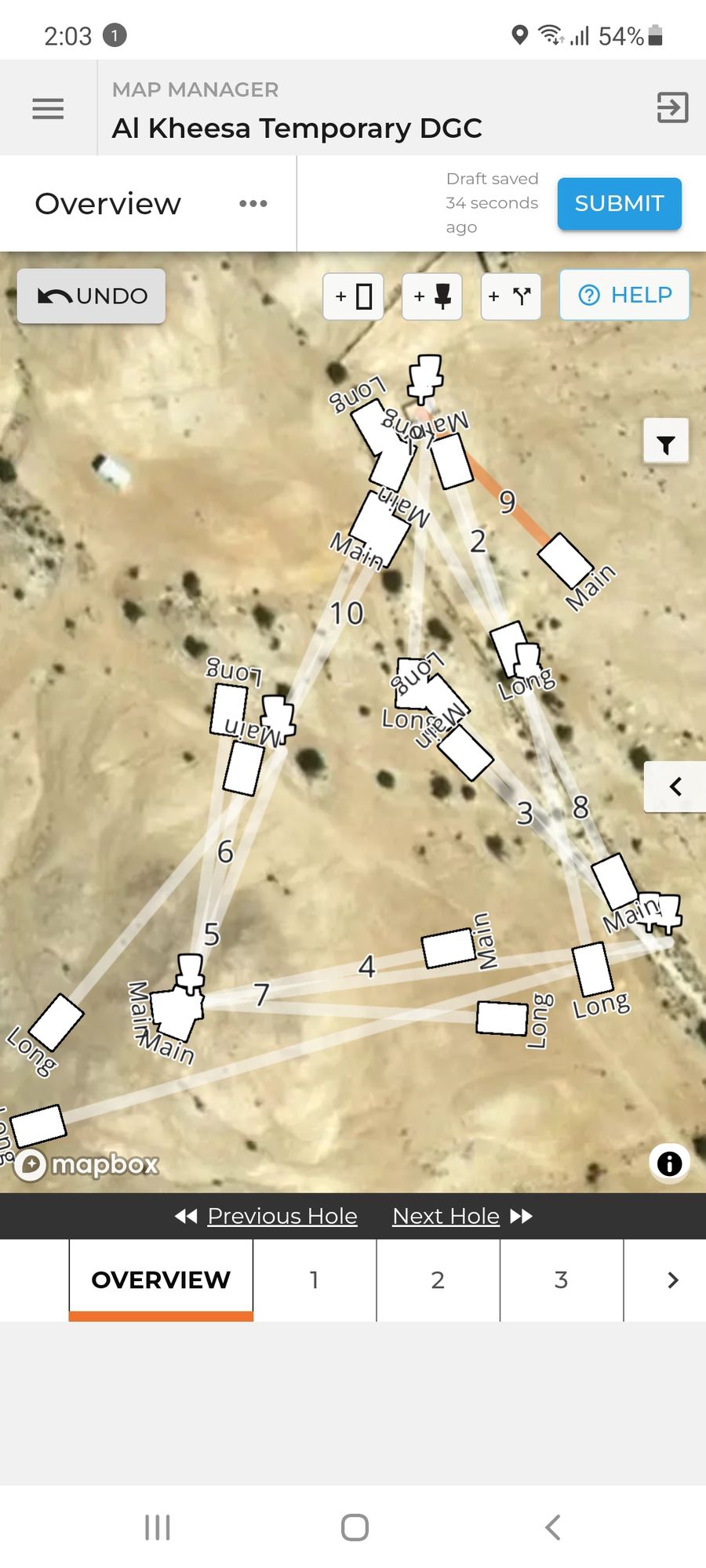 Revised map with main and long tees