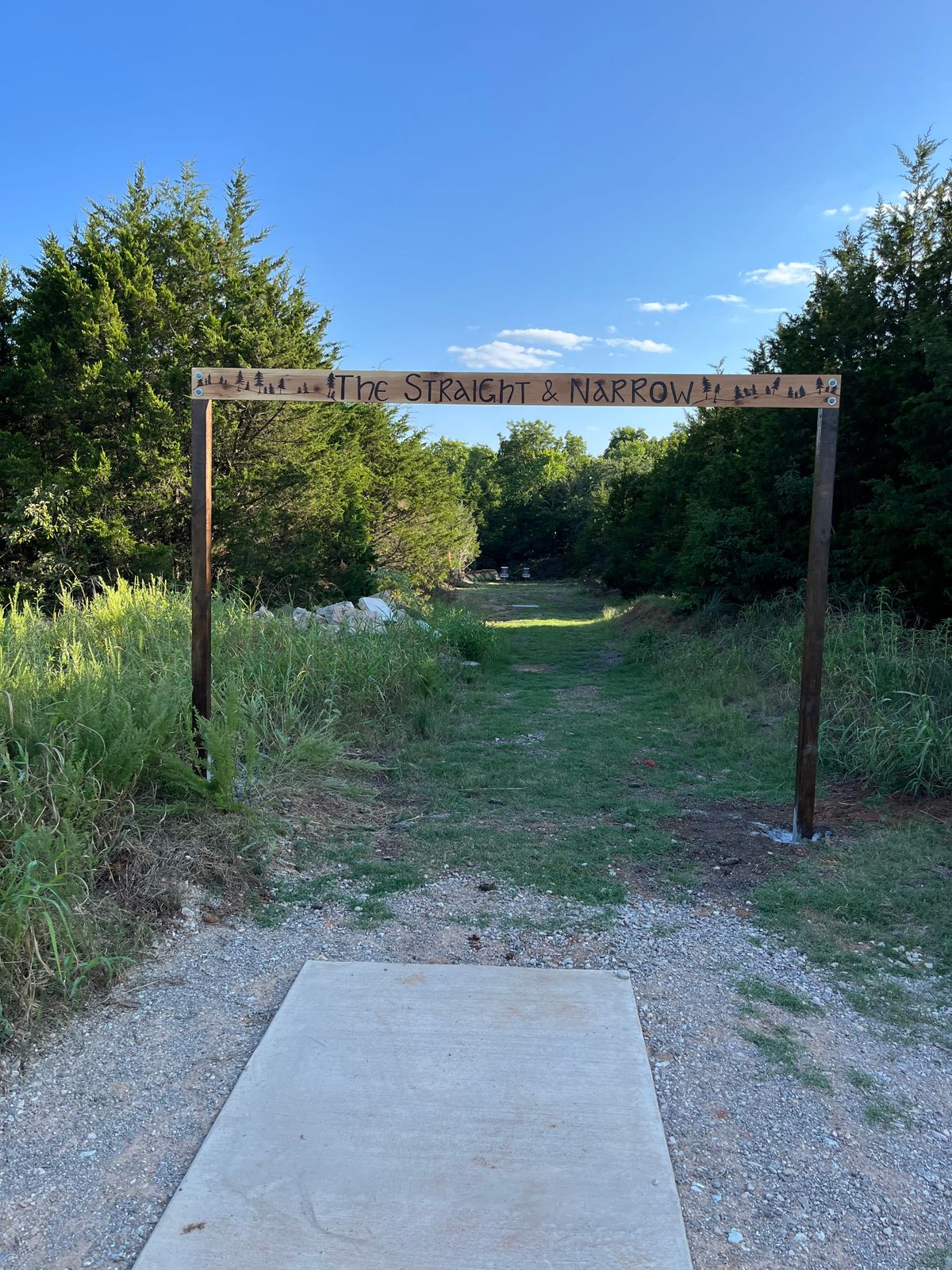 New feature on hole 4! The straight and narrow!