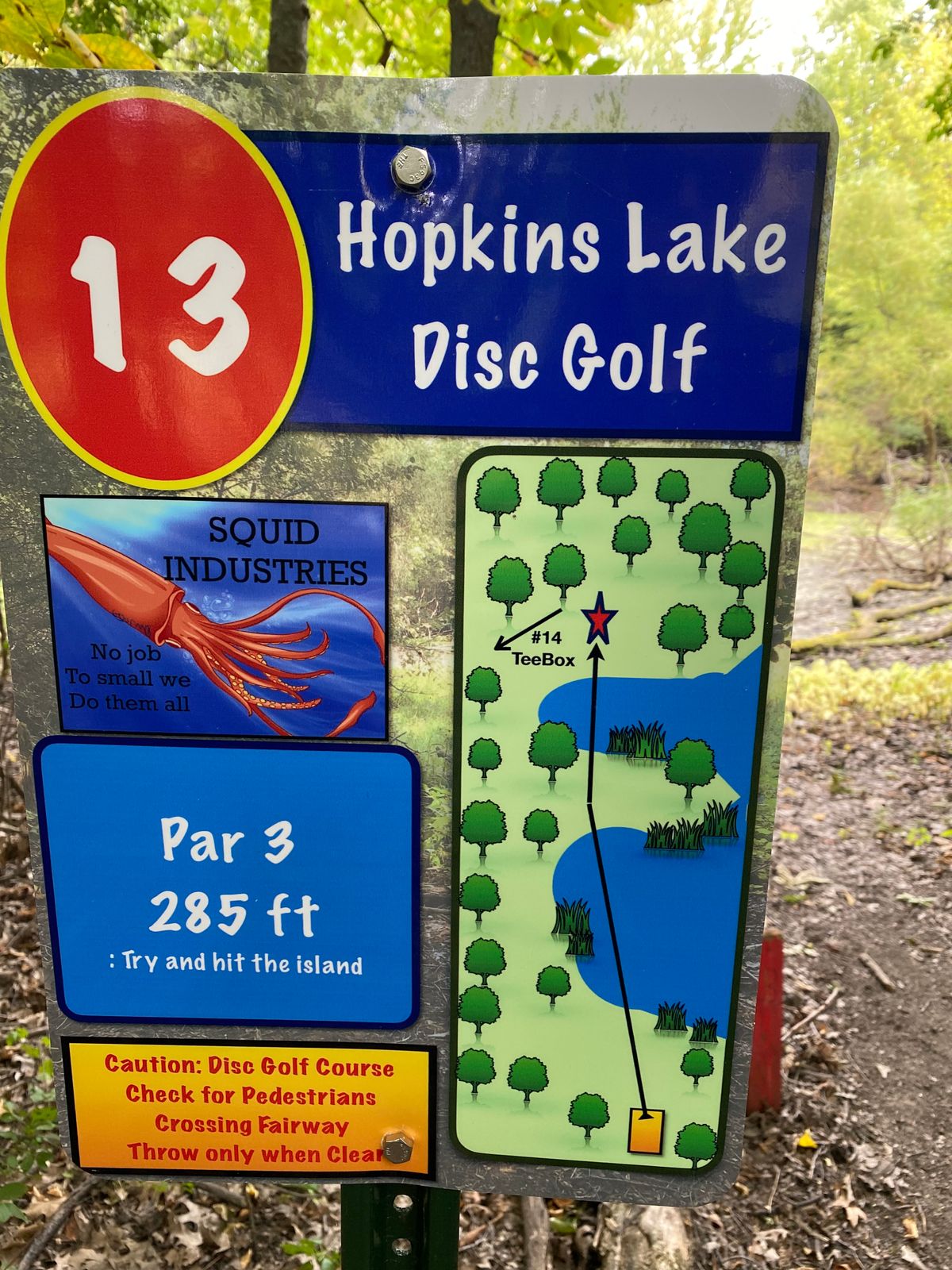 Hole 13 Tee Sign.
