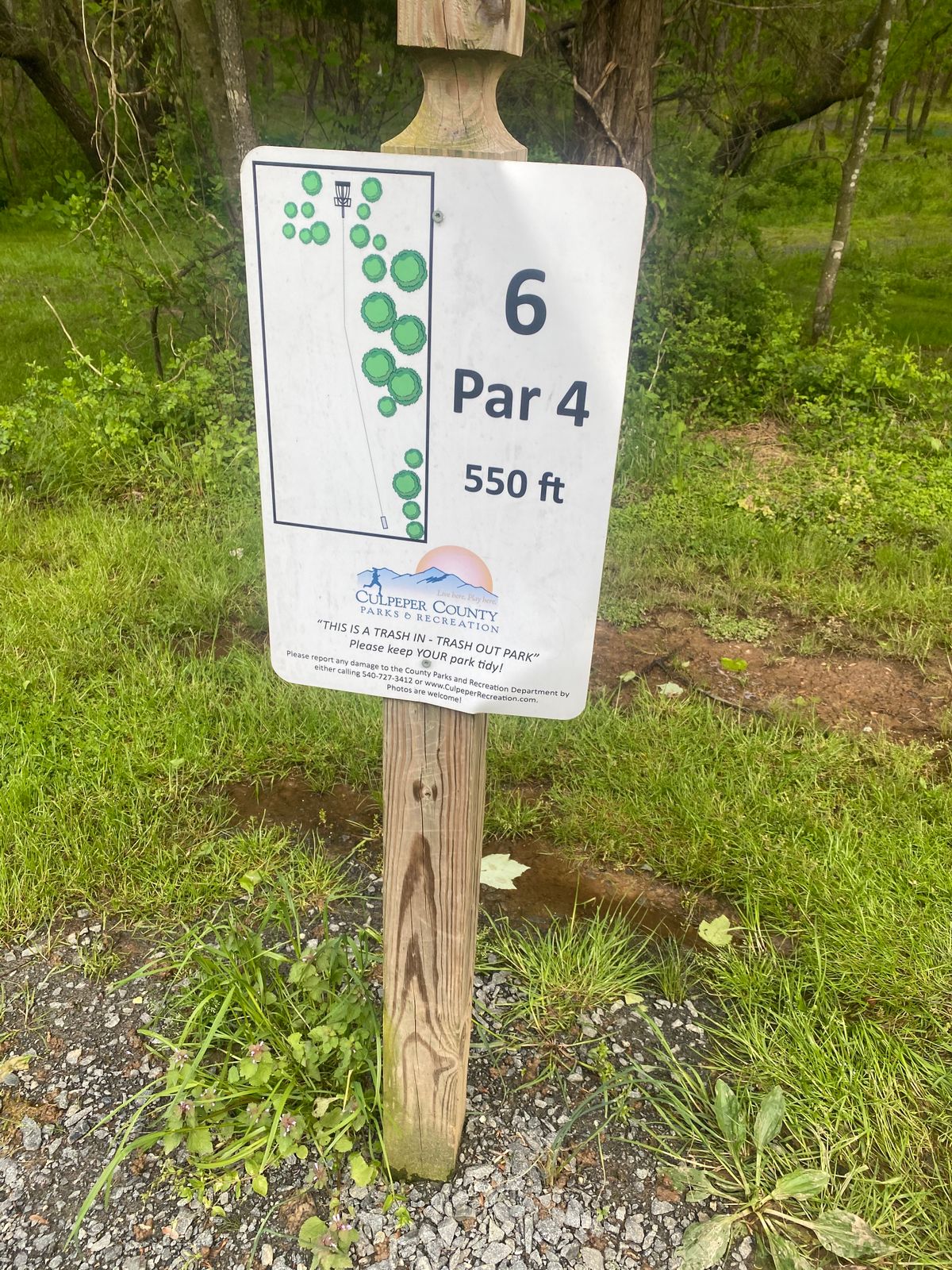 Hole 6 tee sign