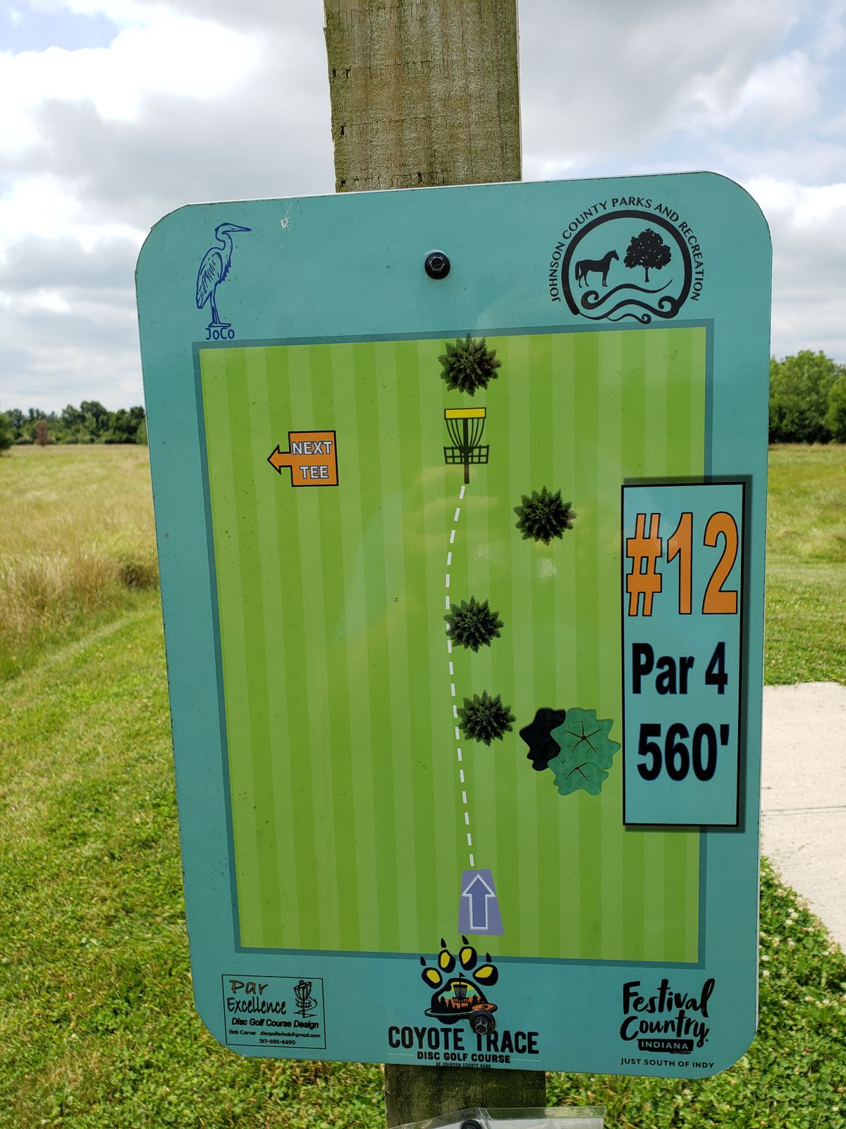 #12 Tee Sign closeup.