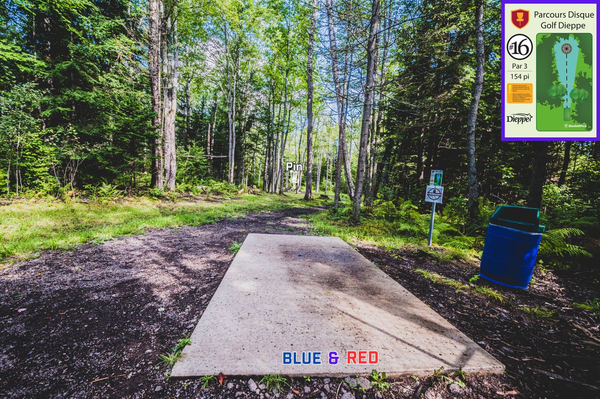 Hole 16 Blue & Red Tee.
