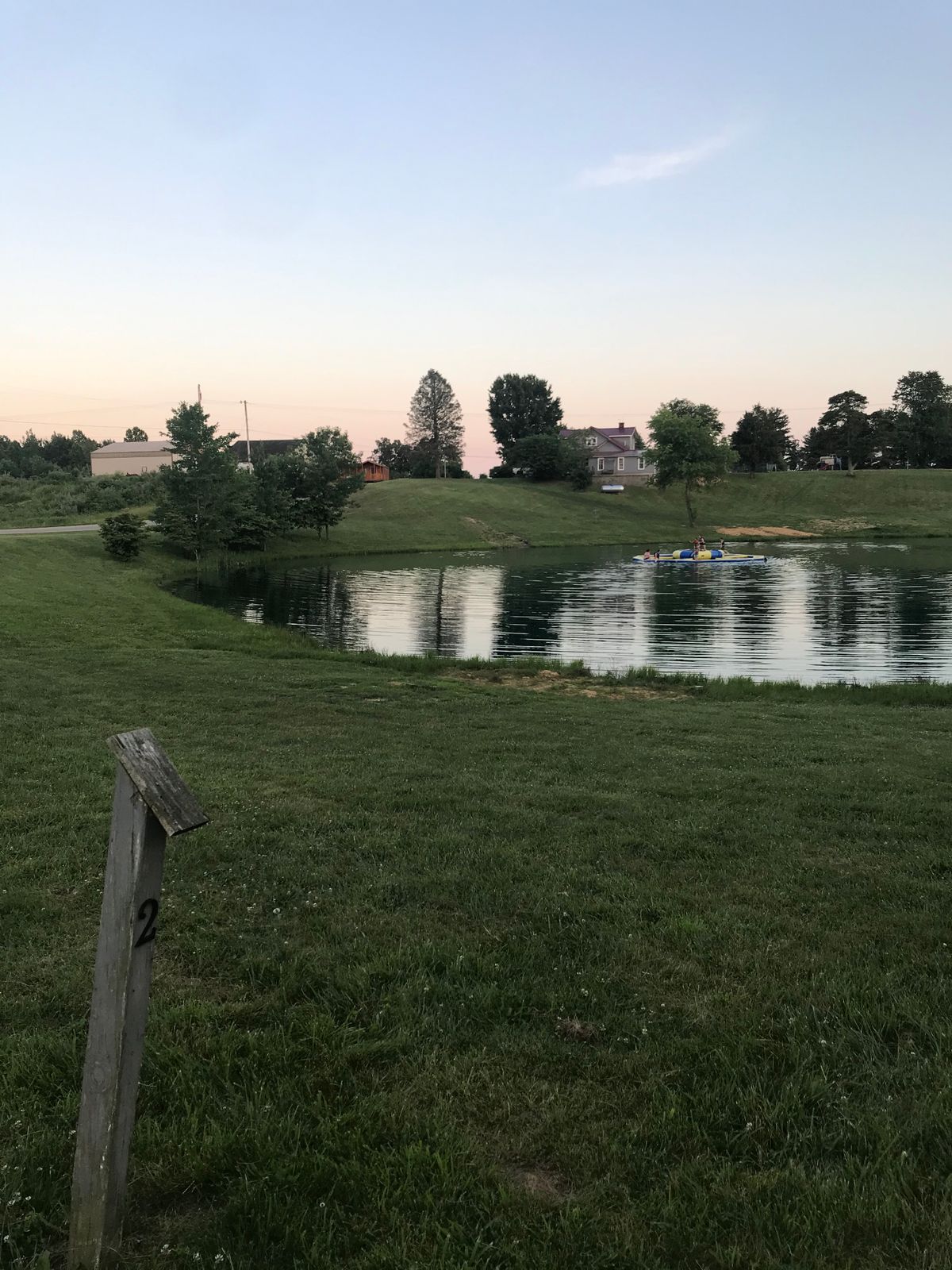Tee off of hole 2 (lake hazard center)