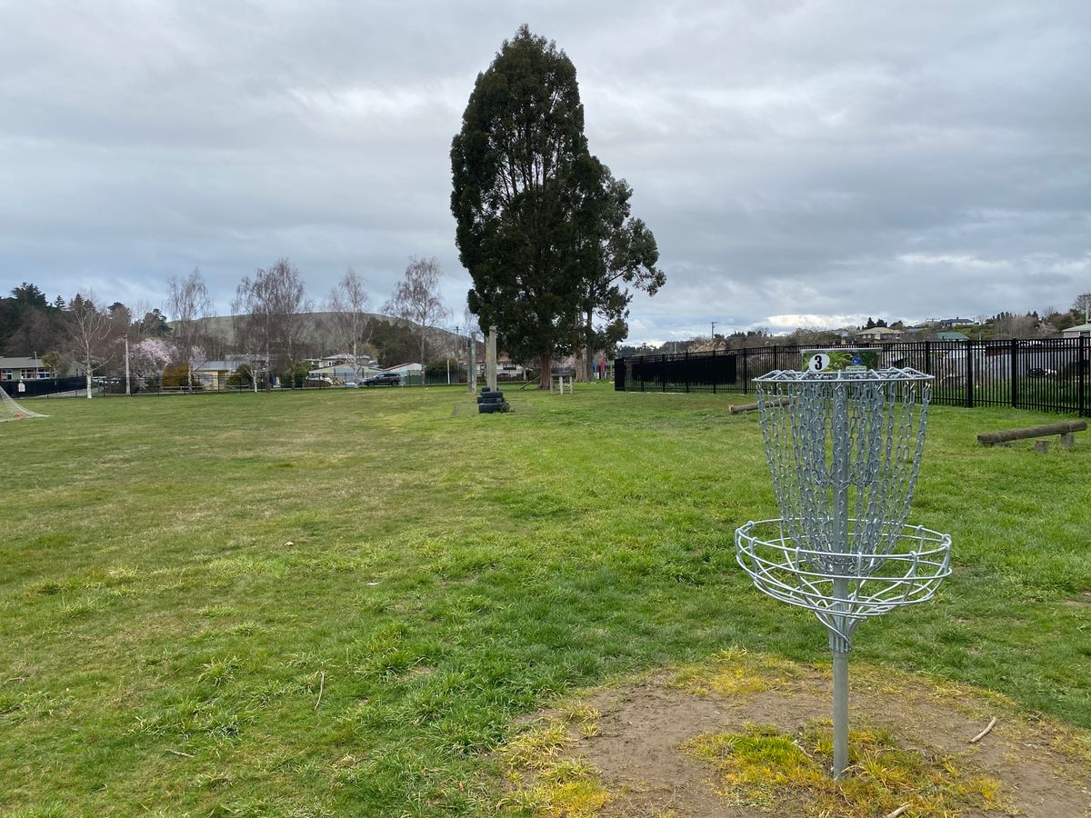 Basket 3 looking back up the fairway towards the mando and tee pad.