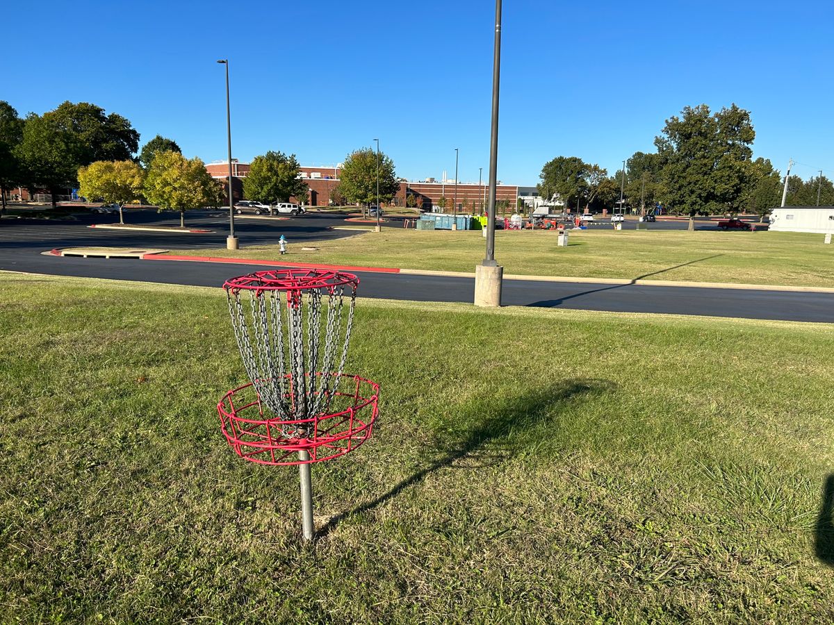 Hole #18 from behind the basket. 