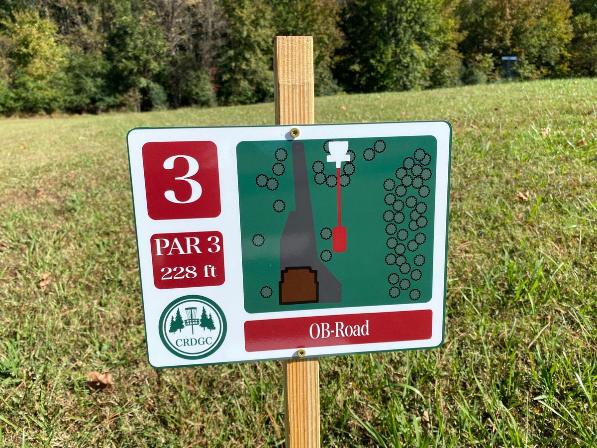 Hole 3 sign (red)
