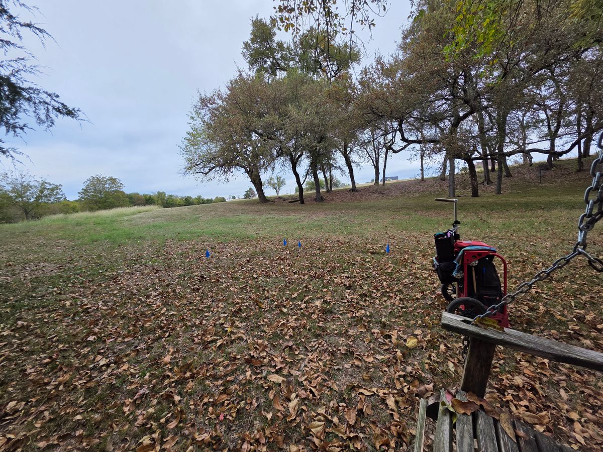 Hole 5 teepad at pet cemetery
