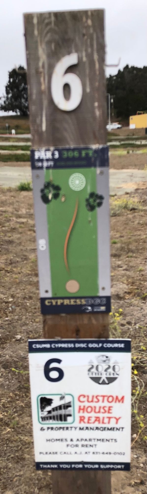 Hole 6's tee sign.