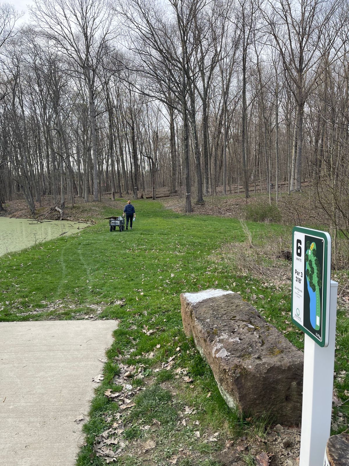 New white 6 tee sign