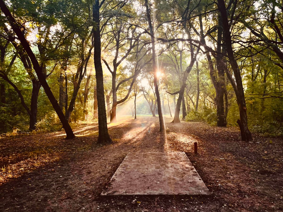 Hole 6, early morning sunbeams at 7:45am