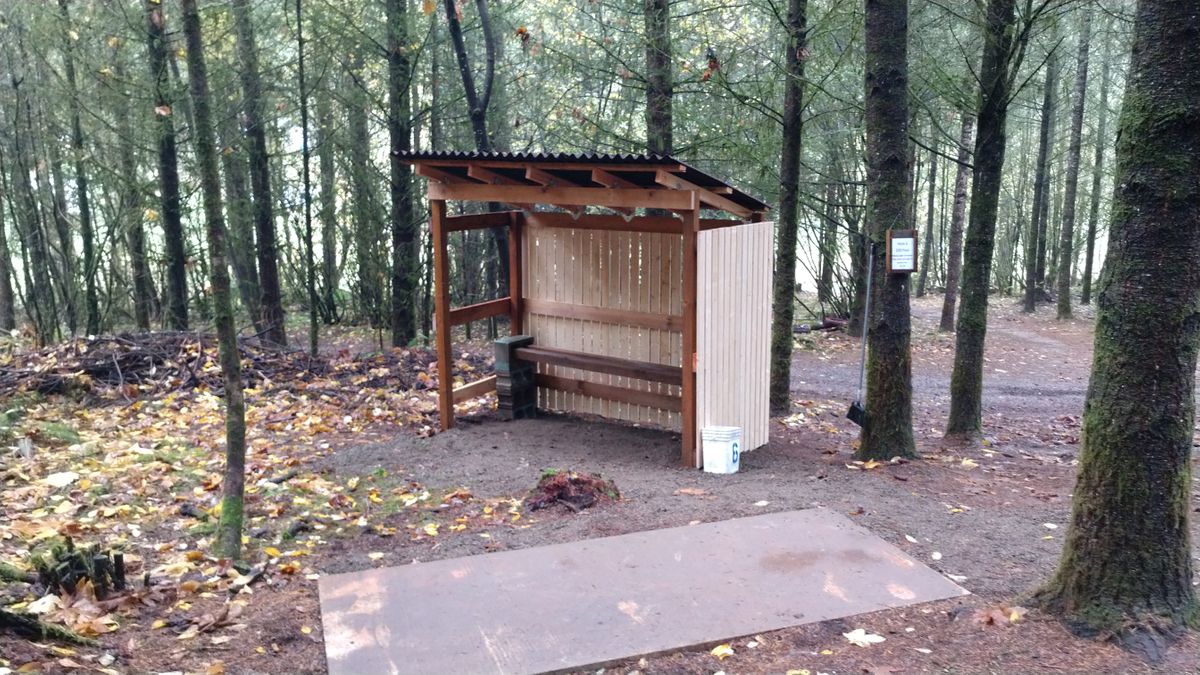 New weather shelter on hole 6 teepad.