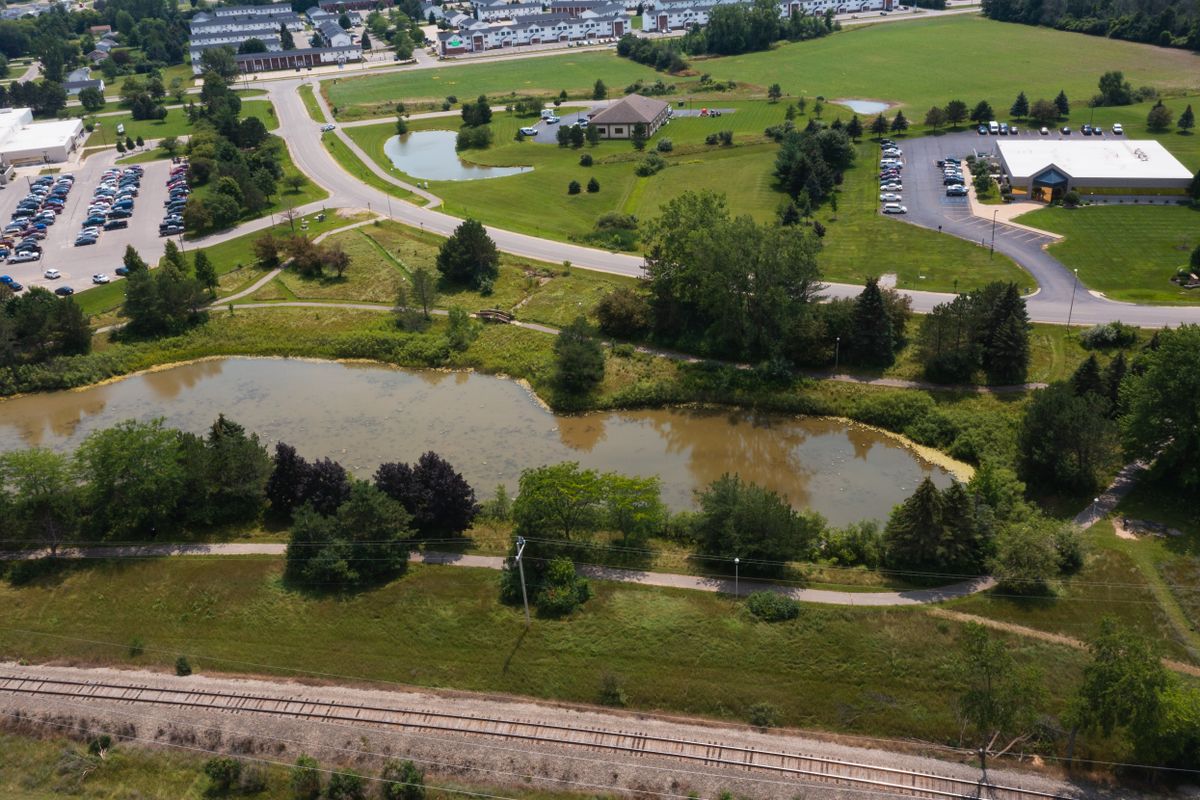 Looking over the second pond