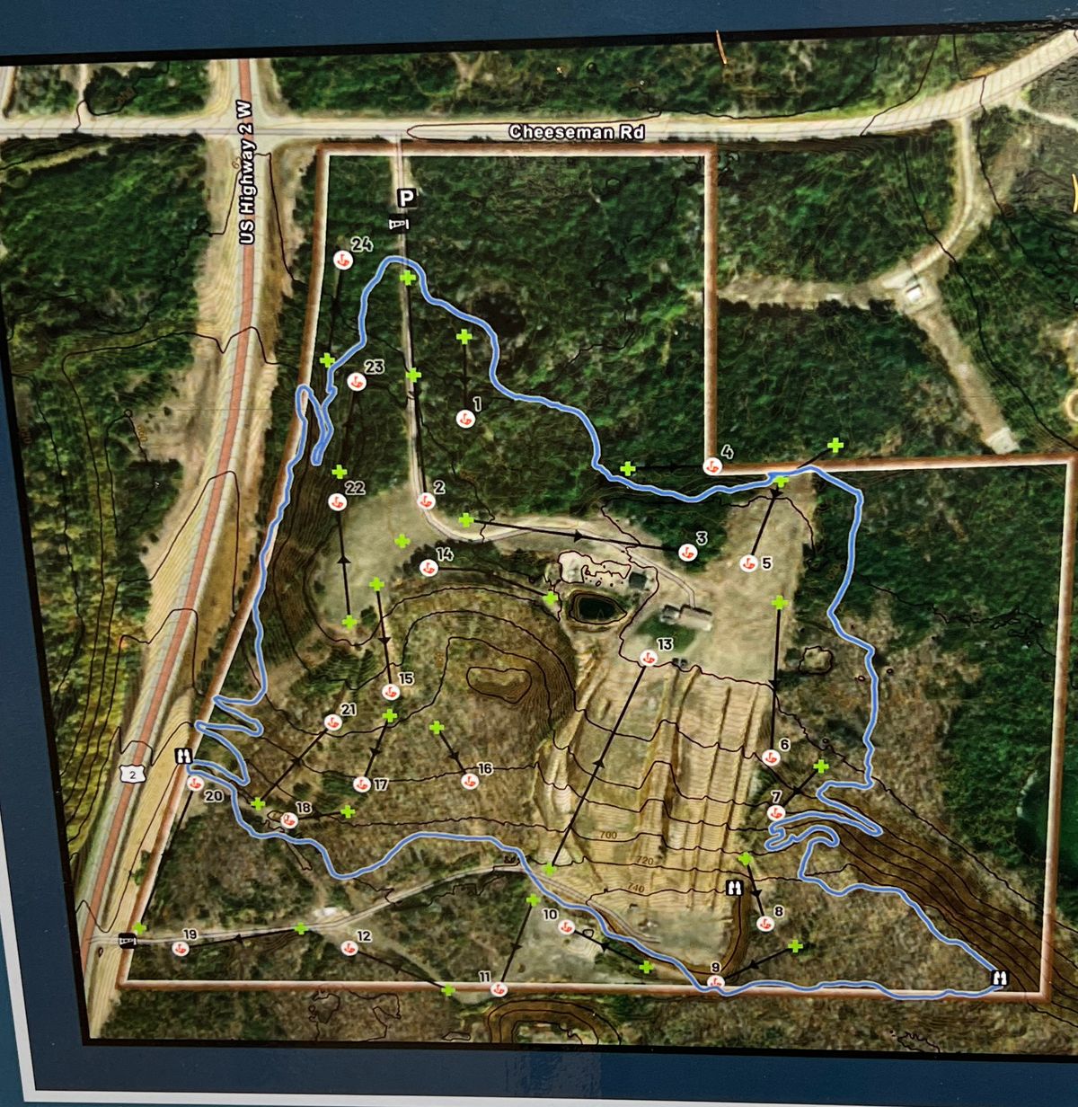 Good overhead map of the course, new tee signs as of 2025.