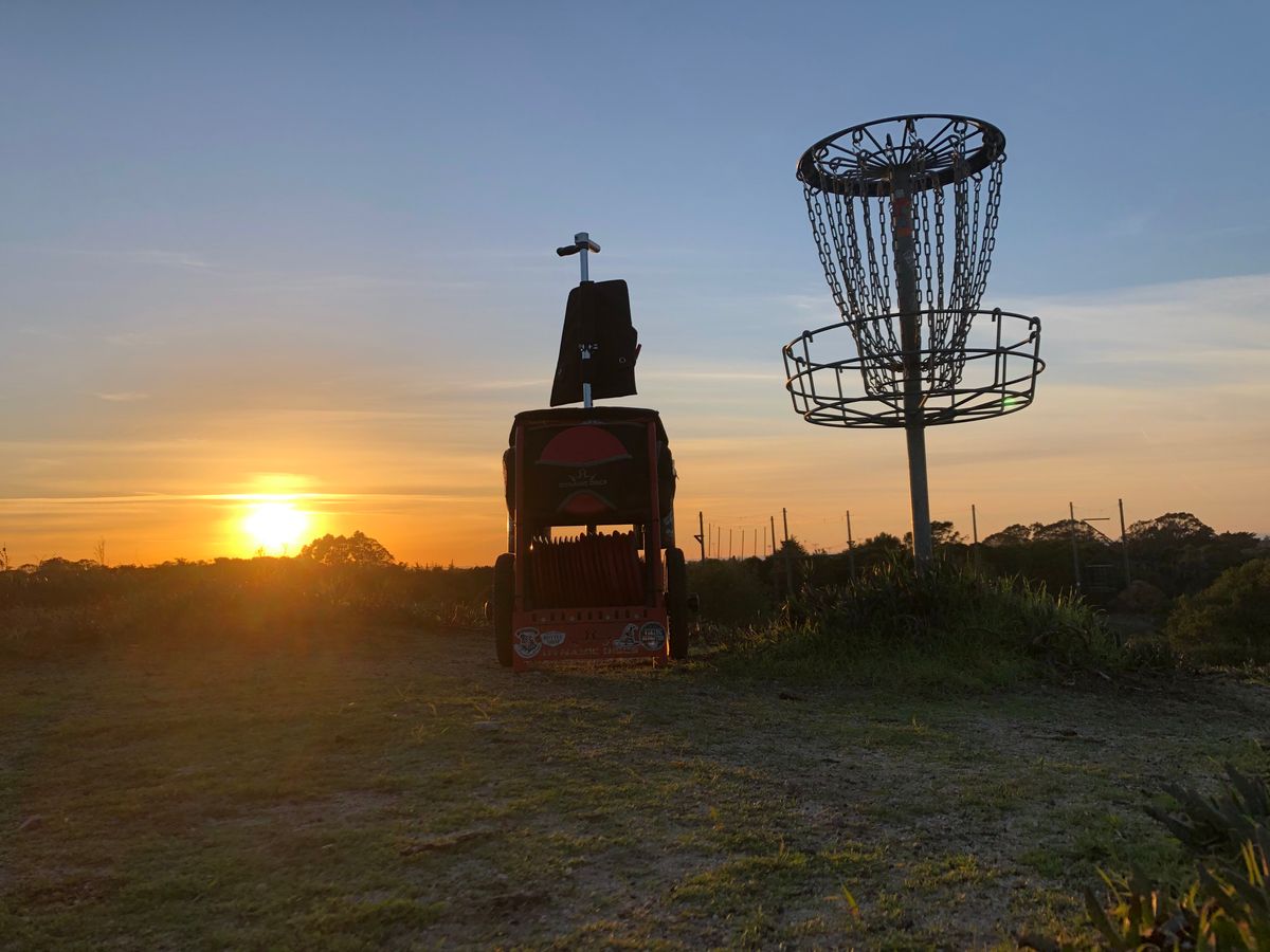 Looking back at Hole 5's basket.