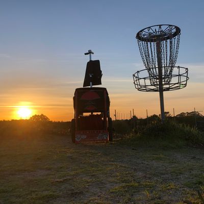 Looking back at Hole 5's basket.