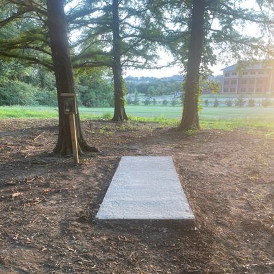 Hole 16. Maroon tees are now concrete