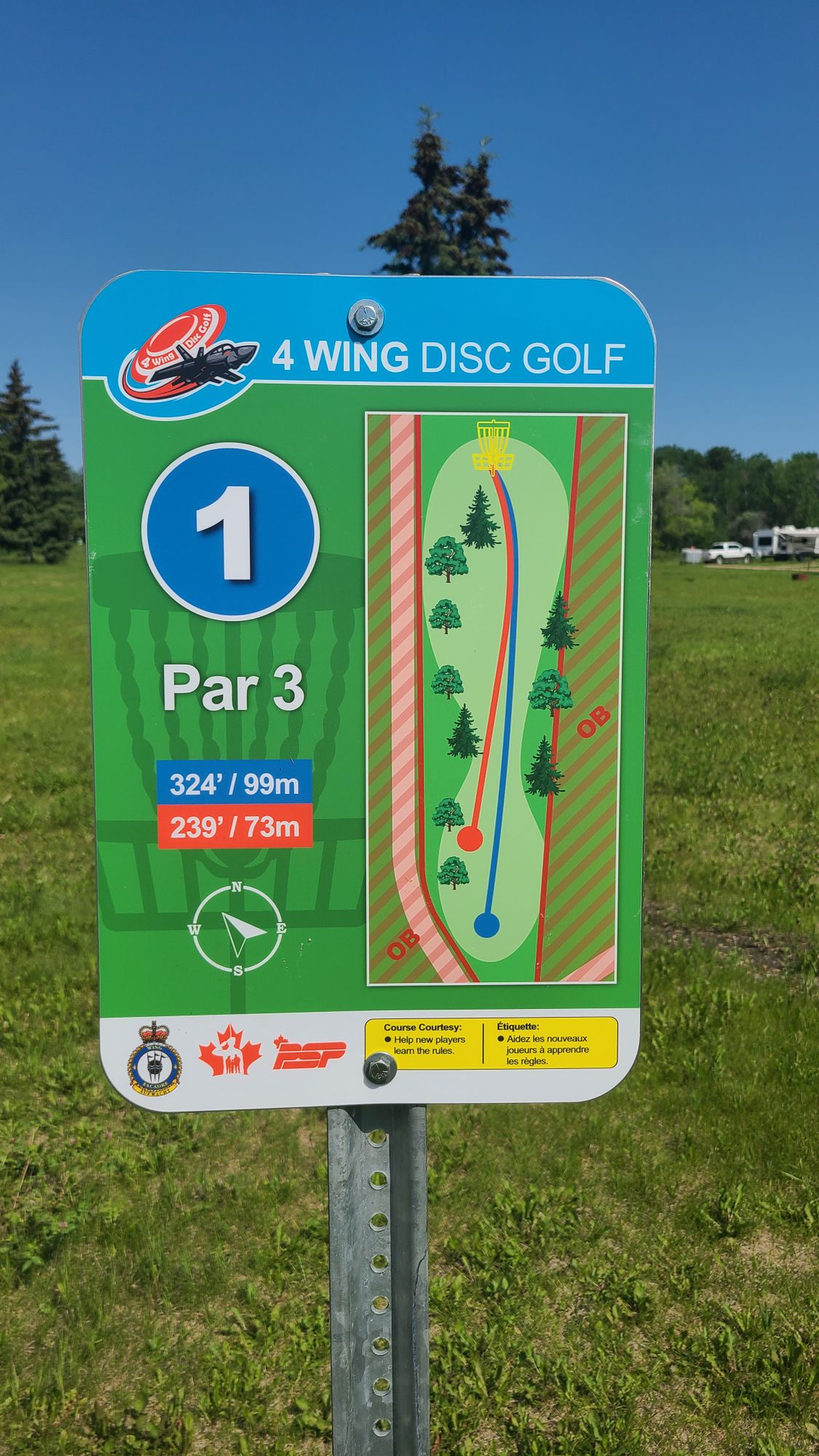 Hole 1 Tee Sign