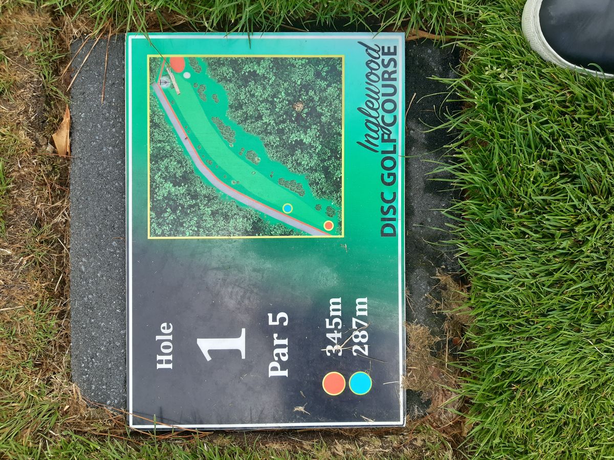 The Course is noted by the plaques in the ground. A bit of a scavenger hunt without a map :)